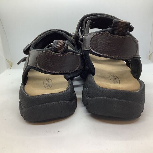 Outland Mens Size 9 Strappy Sandals Brown Faux‎ Leather Padded Casual Comfort - Picture 8 of 11